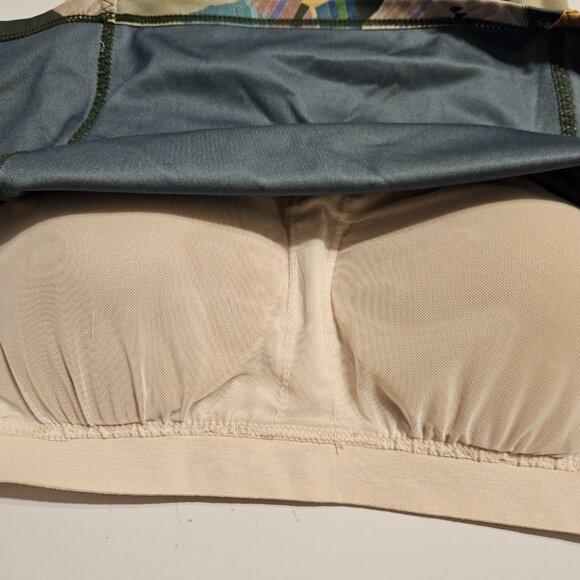 Zella Sports Bra Teal Multi Color Jacqueline Print Size XL - Picture 5 of 13